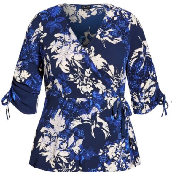 City Chic Cross Over Tie Top. New With Tags - Picture 4 of 9